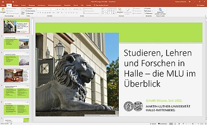 Screenshot PowerPoint: Imageprsentation der Uni Halle